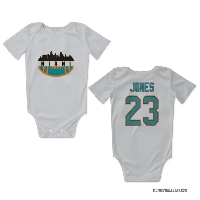 Jack Jones  White Miami Dolphins  Newborn & Infant Bodysuit