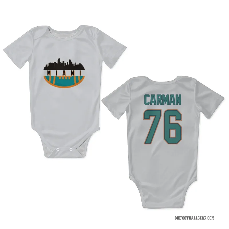 Jackson Carman  White Miami Dolphins  Newborn & Infant Bodysuit