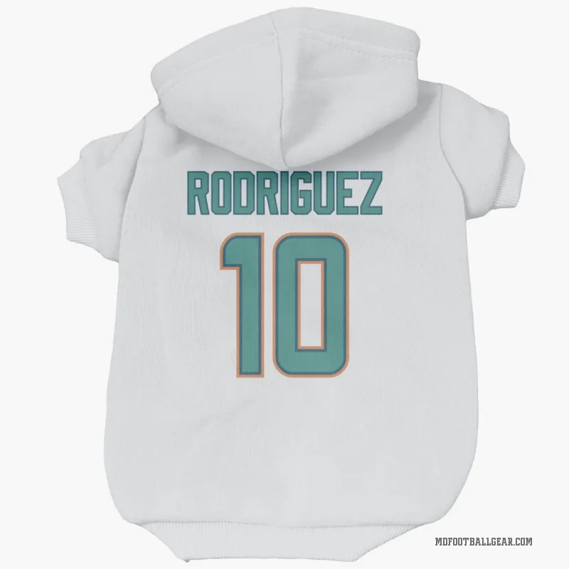Jacob Rodriguez  White Miami Dolphins  Cat & Dog Pet Hoodie