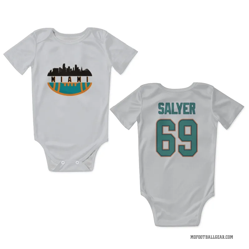 Jamaree Salyer  White Miami Dolphins  Newborn & Infant Bodysuit