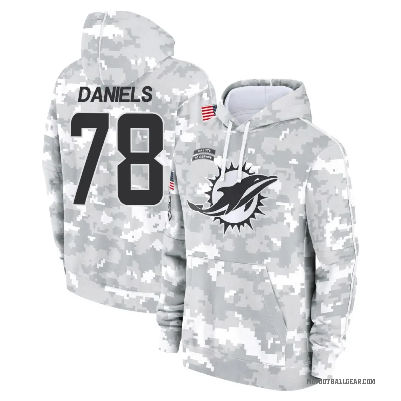 James Daniels Men's Camo Miami Dolphins Arctic 2024 Salute to Service Club Fleece Pullover Hoodie