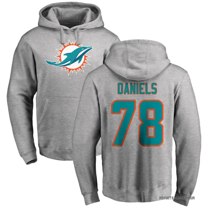 James Daniels Men's Miami Dolphins Pro Line Ash Logo Pullover Hoodie