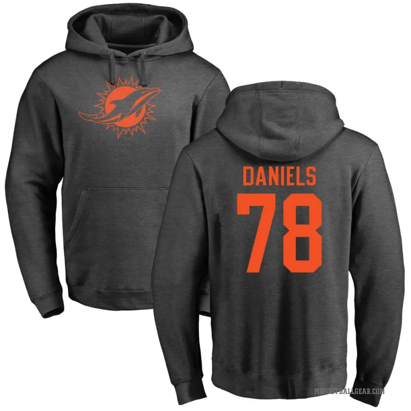 James Daniels Men's Miami Dolphins Pro Line by Branded Ash One Color Pullover Hoodie