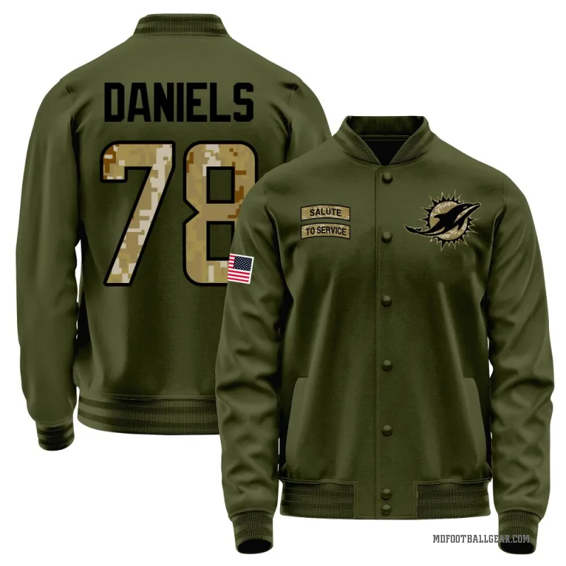 James Daniels Men's Olive Miami Dolphins Salute to Service Sideline Performance Jacket