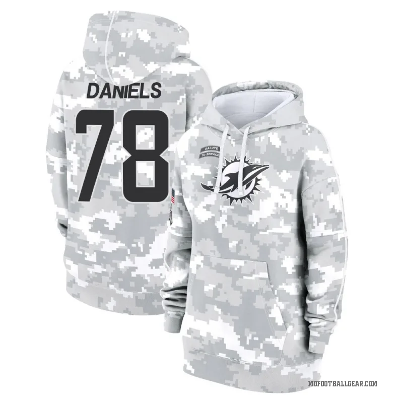 James Daniels Women's Camo Miami Dolphins Arctic 2024 Salute to Service Club Fleece Pullover Hoodie
