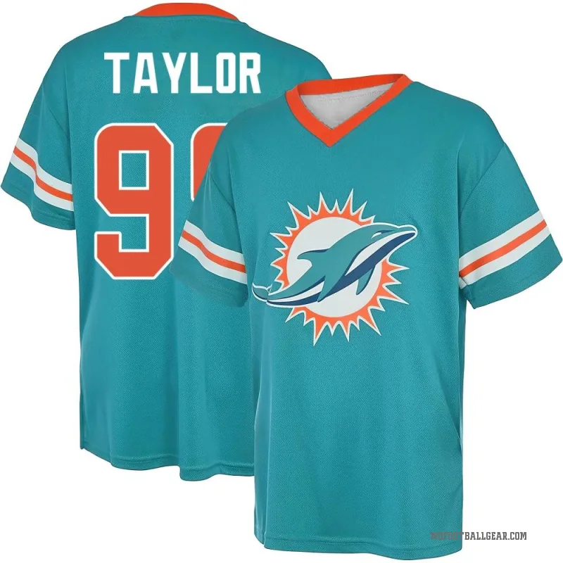 Jason Taylor Men's Aqua Miami Dolphins Game Day V-Neck T-Shirt