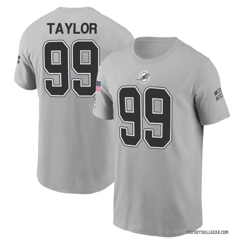 Jason Taylor Men's Gray Miami Dolphins 2024 Salute to Service T-Shirt