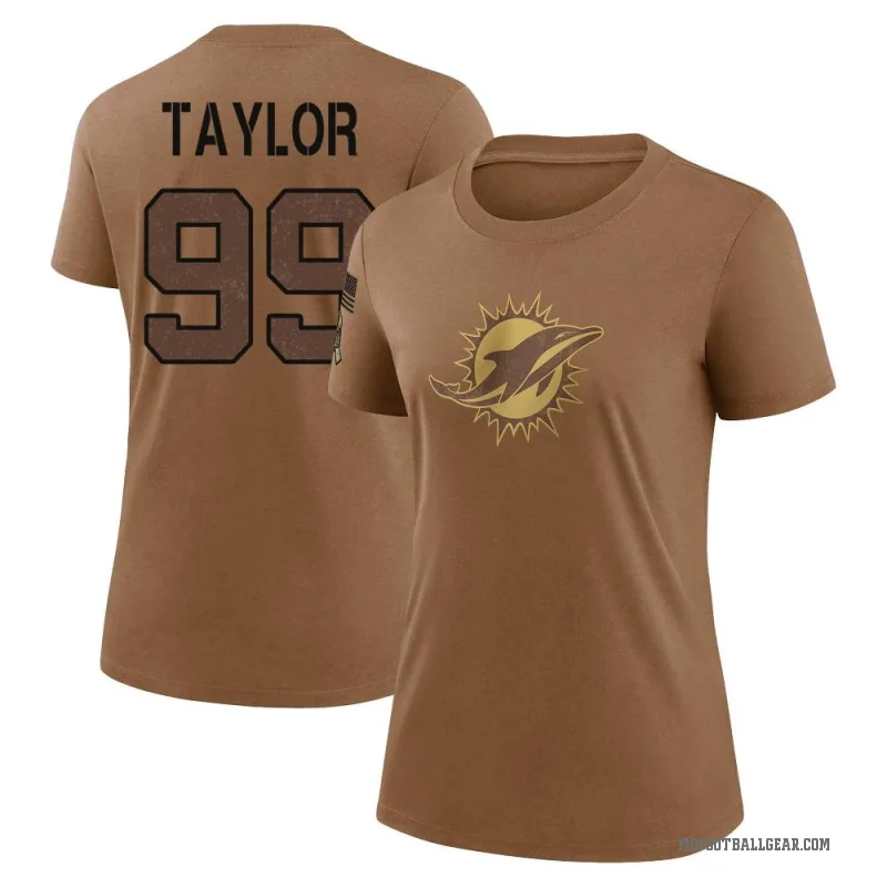 Jason Taylor Women's Brown Miami Dolphins 2023 Salute To Service Performance T-Shirt