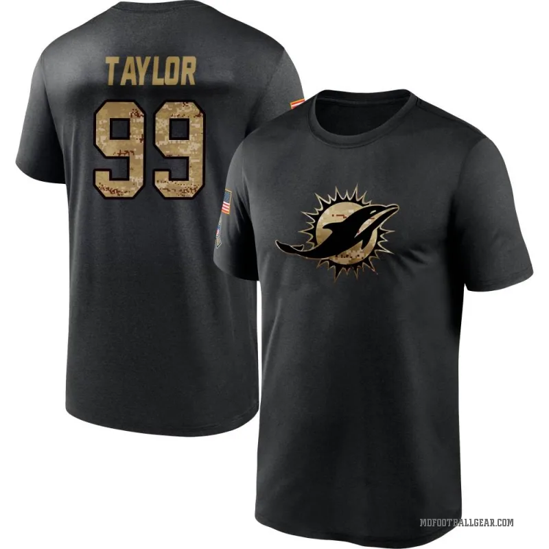Jason Taylor Youth Black Miami Dolphins 2020 Salute To Service Performance T-Shirt