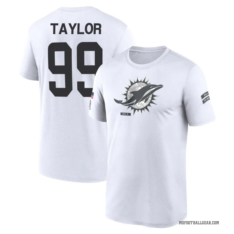 Jason Taylor Youth White Miami Dolphins 2024 Salute to Service Performance T-Shirt