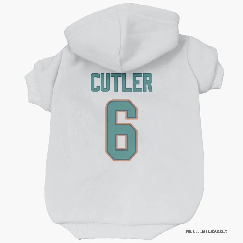 Jay Cutler  White Miami Dolphins  Cat & Dog Pet Hoodie