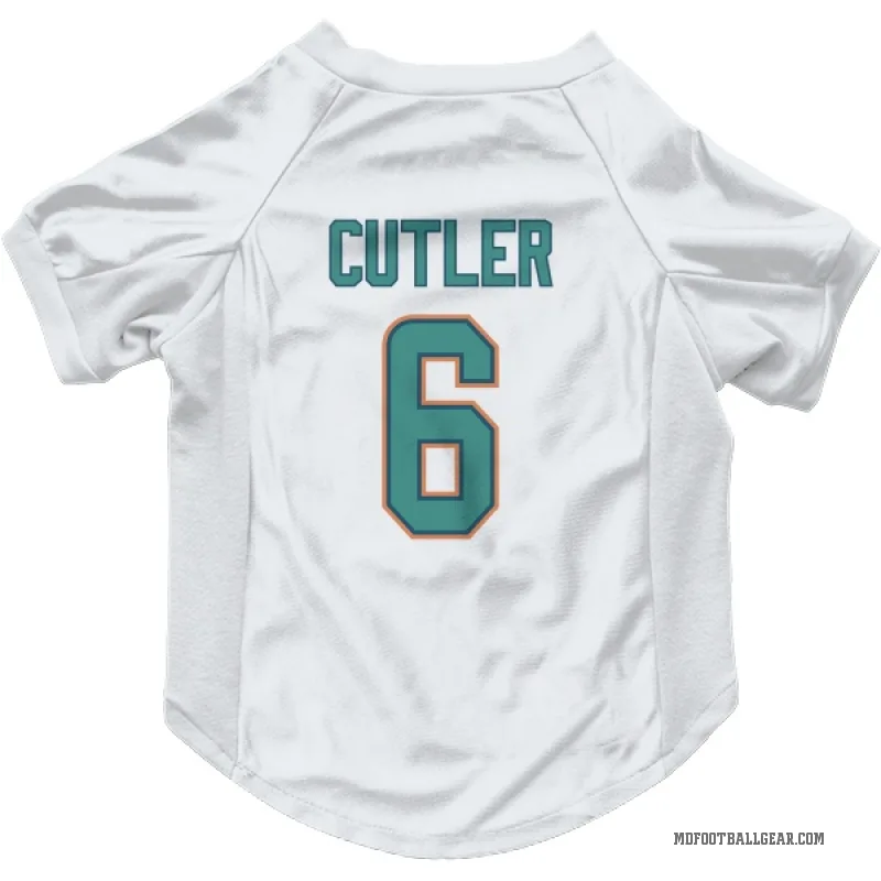 Jay Cutler  White Miami Dolphins  Cat & Dog Pet Jersey