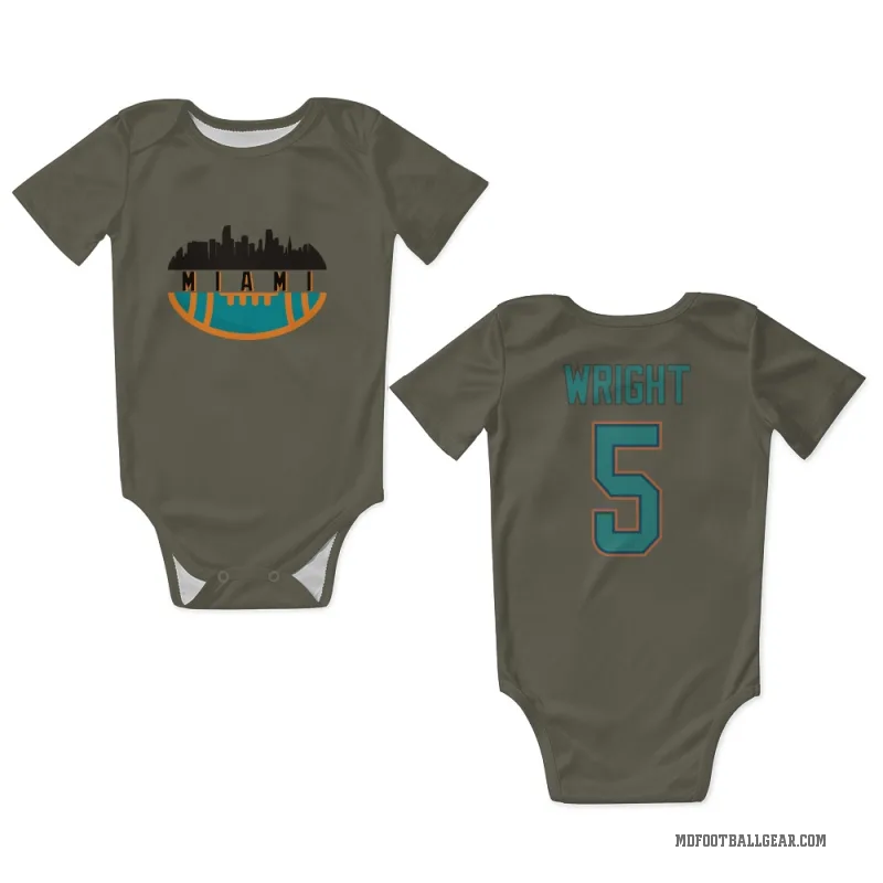 Jaylen Wright  Olive Miami Dolphins  Newborn & Infant Bodysuit