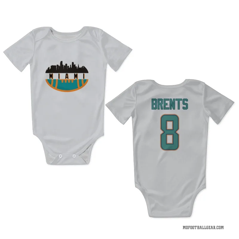 JuJu Brents  White Miami Dolphins  Newborn & Infant Bodysuit