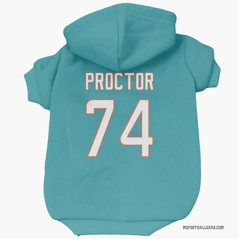 Kadyn Proctor  Aqua Miami Dolphins  Cat & Dog Pet Hoodie
