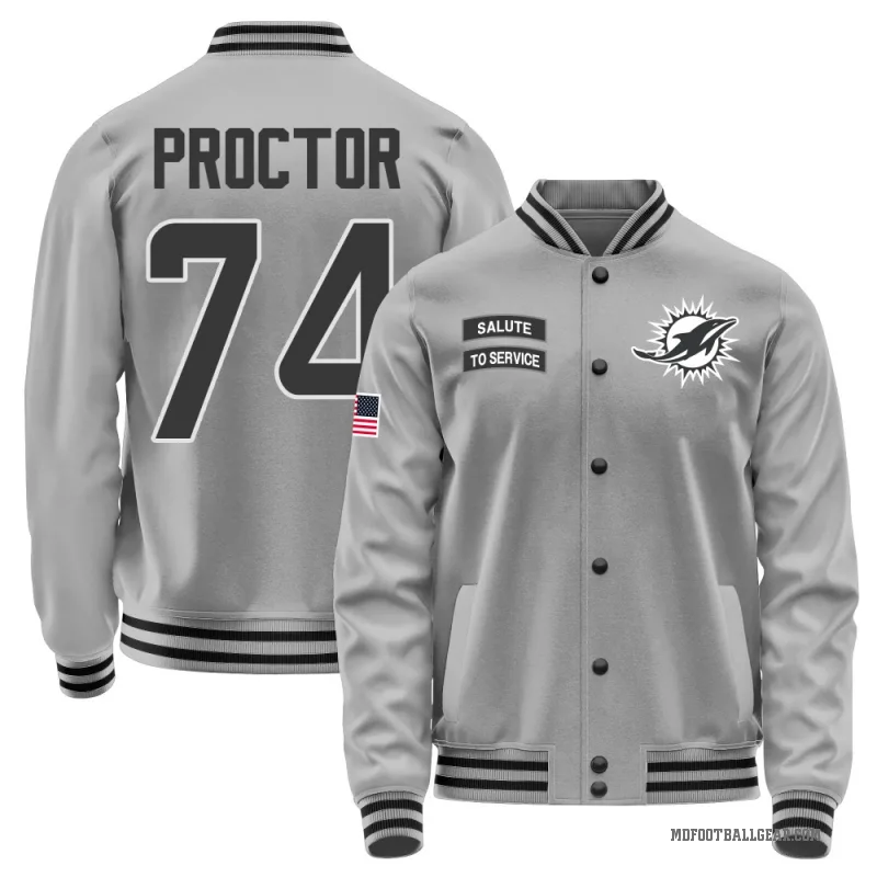 Kadyn Proctor Men's Gray Miami Dolphins Salute to Service Performance Jacket