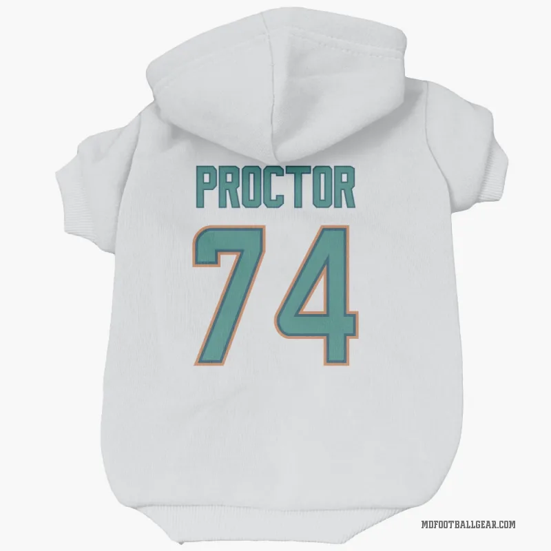 Kadyn Proctor  White Miami Dolphins  Cat & Dog Pet Hoodie