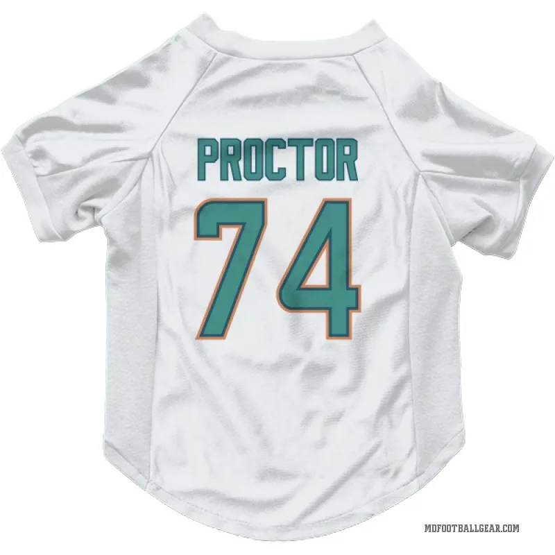 Kadyn Proctor  White Miami Dolphins  Cat & Dog Pet Jersey