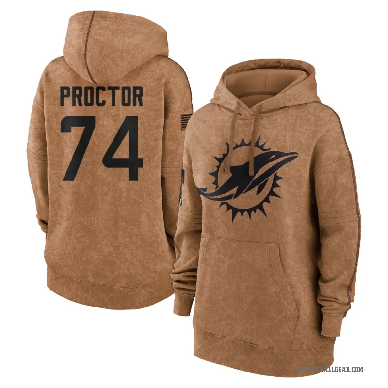 Kadyn Proctor Women's Brown Miami Dolphins 2023 Salute To Service Pullover Hoodie