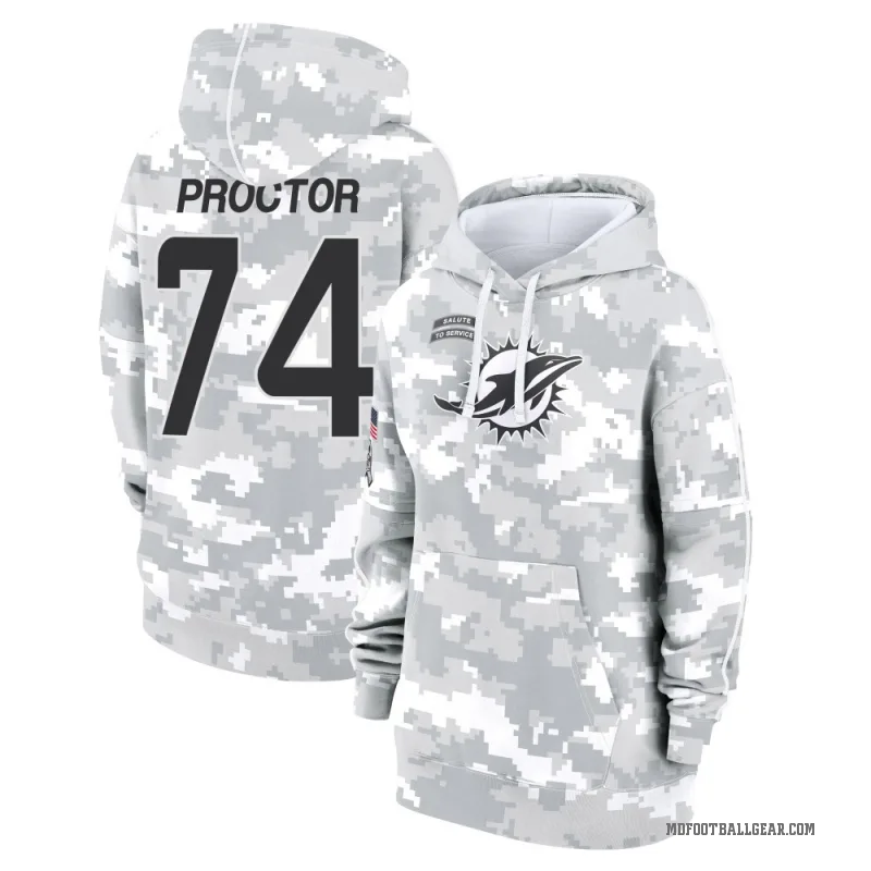 Kadyn Proctor Women's Camo Miami Dolphins Arctic 2024 Salute to Service Club Fleece Pullover Hoodie