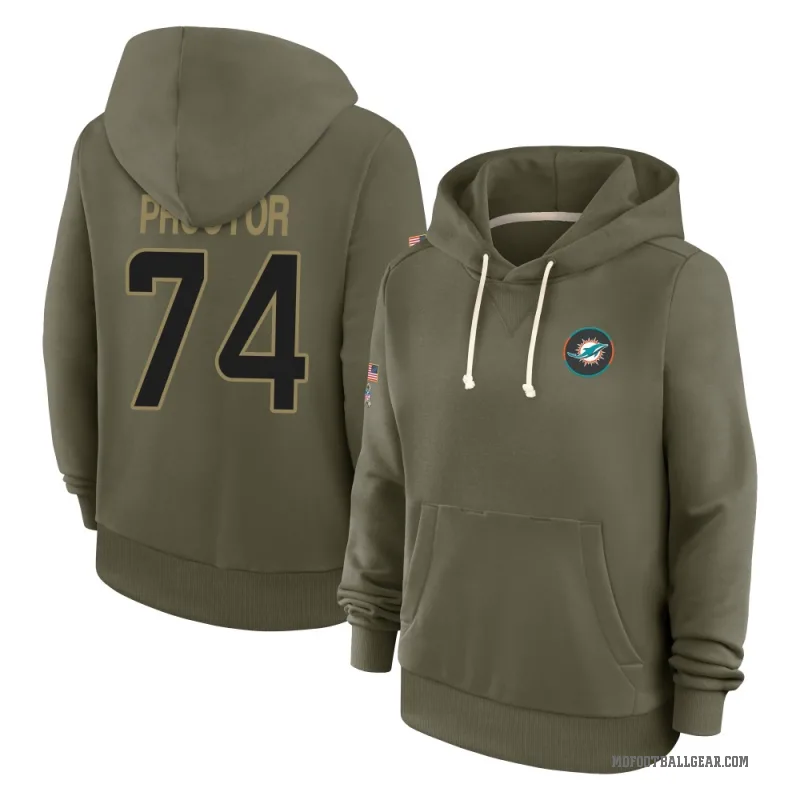 Kadyn Proctor Women's Olive Miami Dolphins 2025 Salute to Service Hoodie