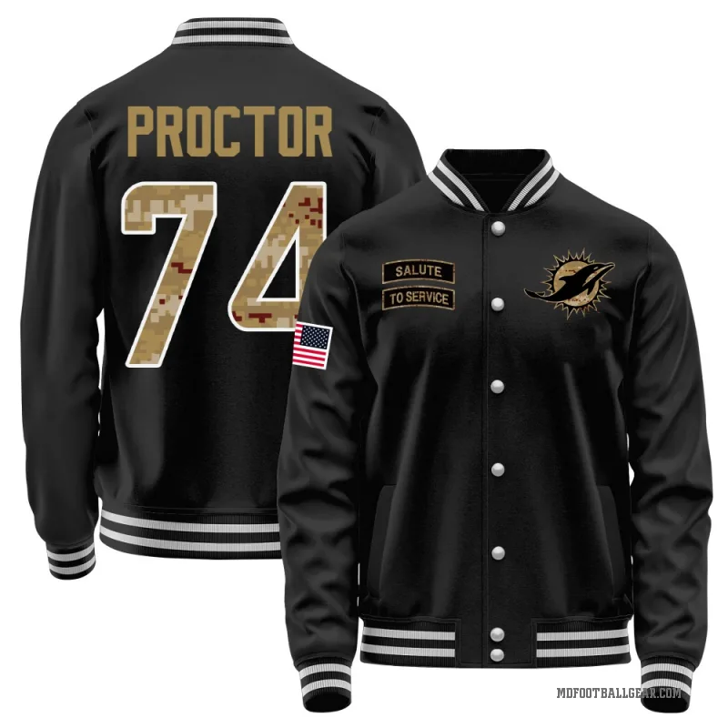Kadyn Proctor Youth Black Miami Dolphins Salute to Service Sideline Performance Jacket