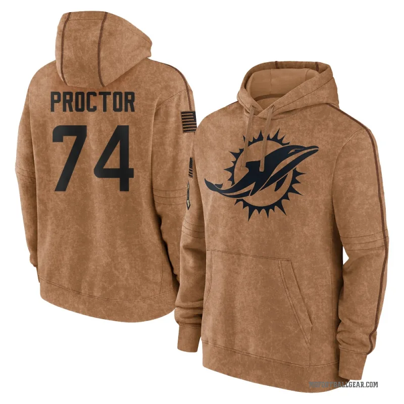 Kadyn Proctor Youth Brown Miami Dolphins 2023 Salute To Service Club Pullover Hoodie