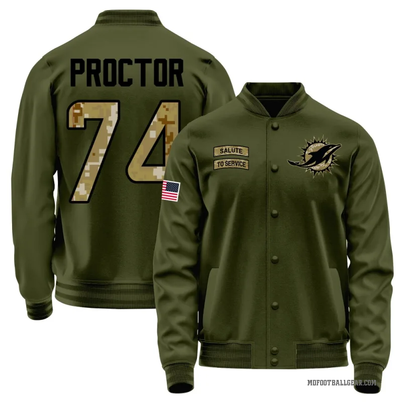 Kadyn Proctor Youth Olive Miami Dolphins Salute to Service Sideline Performance Jacket