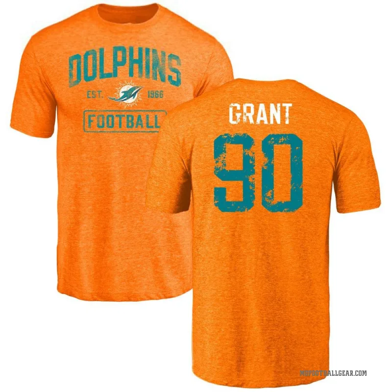 Kenneth Grant Men's Orange Miami Dolphins Distressed T-Shirt