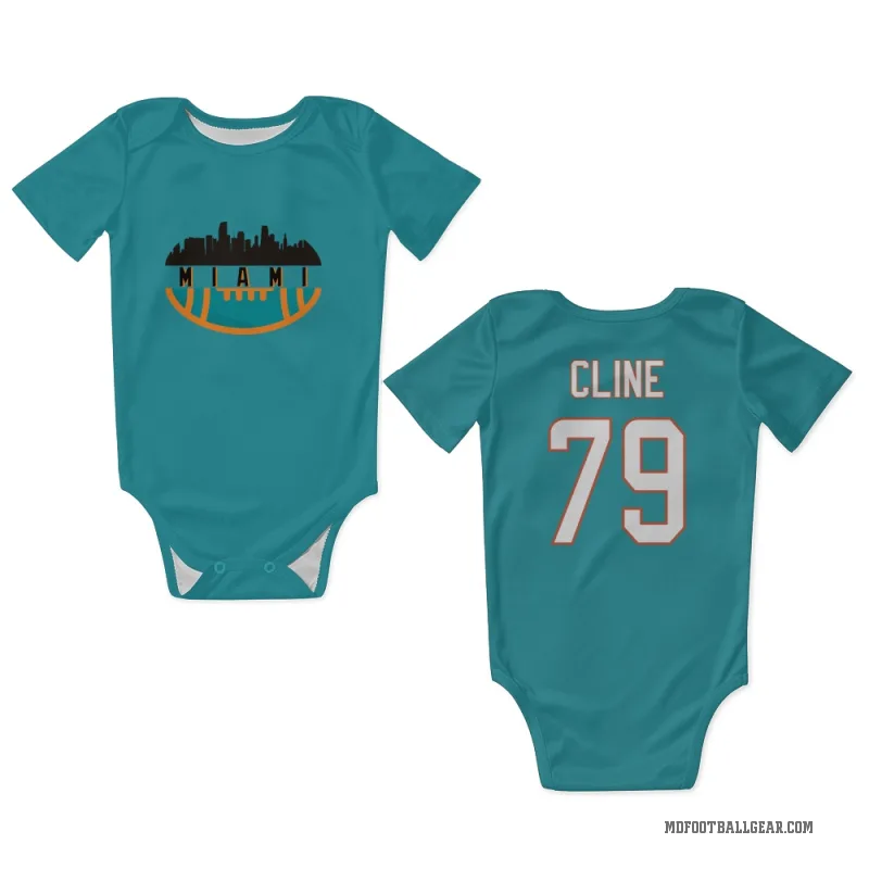 Kevin Cline  Aqua Miami Dolphins  Newborn & Infant Bodysuit