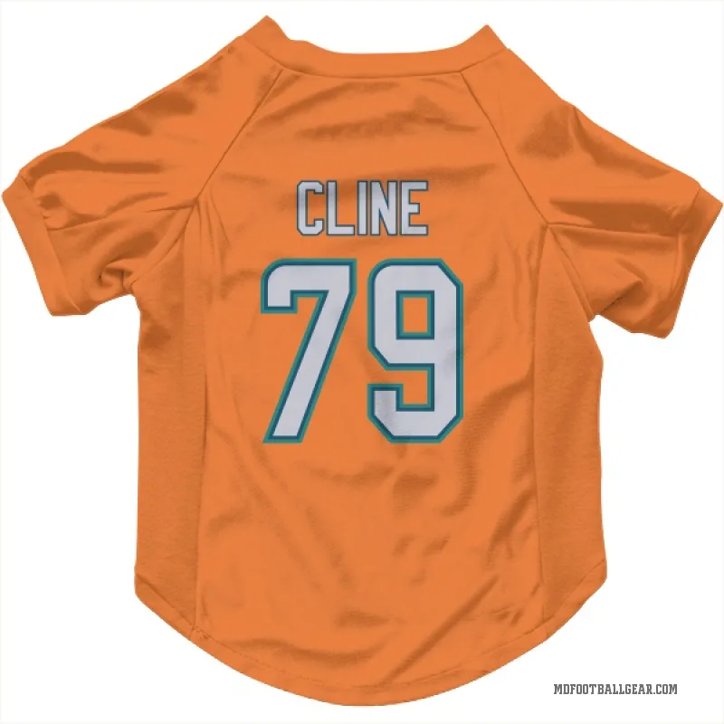 Kevin Cline  Orange Miami Dolphins  Cat & Dog Pet Jersey