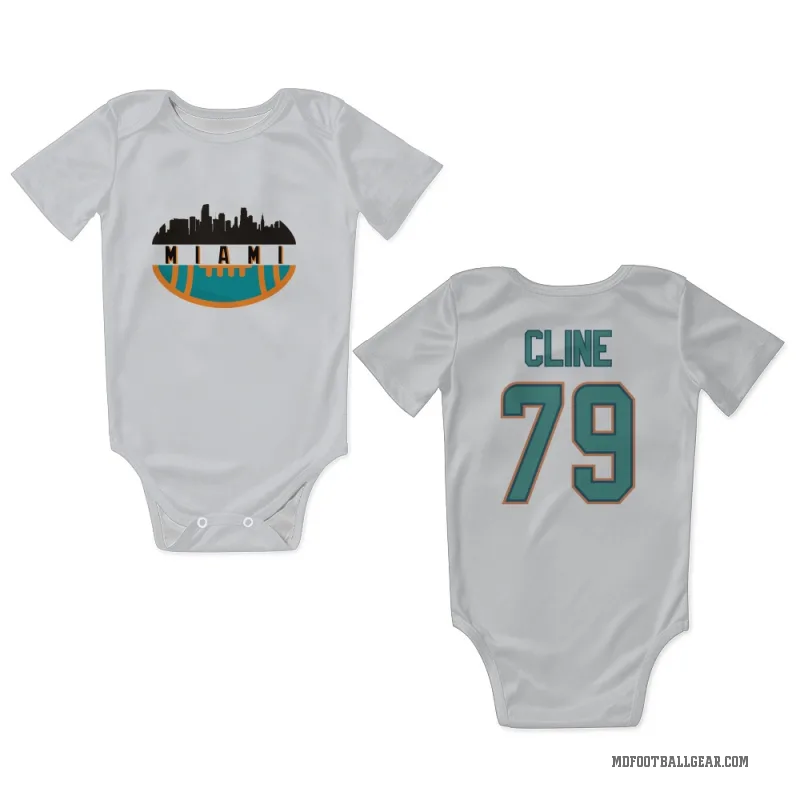 Kevin Cline  White Miami Dolphins  Newborn & Infant Bodysuit
