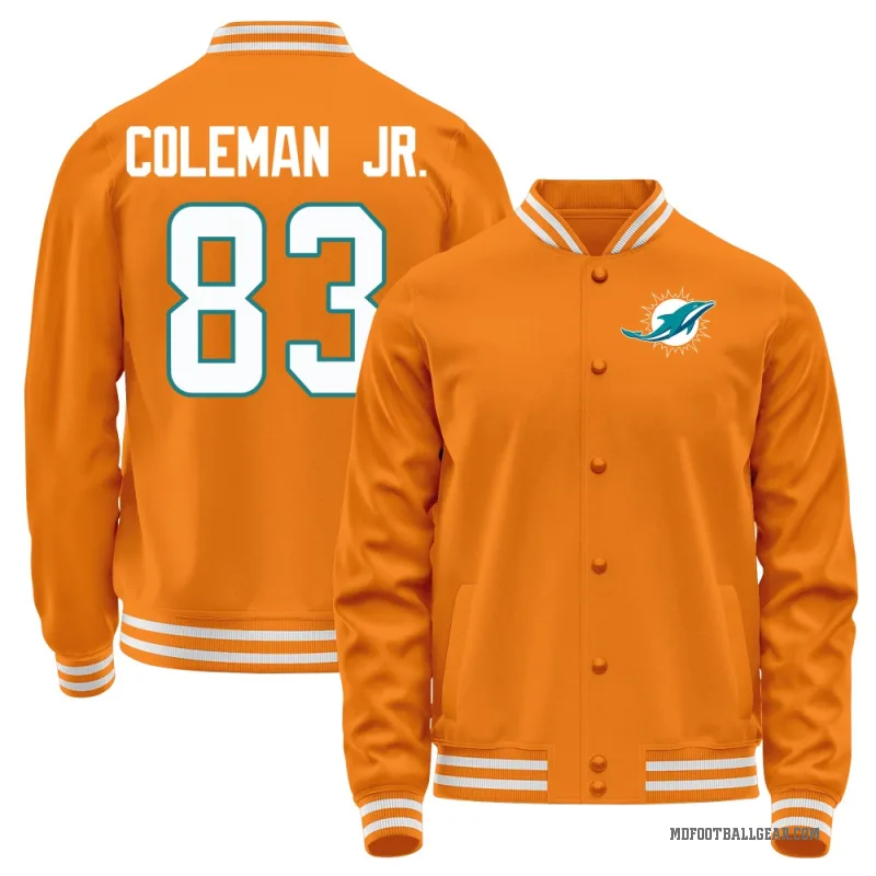 Kevin Coleman Jr. Men's Orange Miami Dolphins Full-Snap Jacket