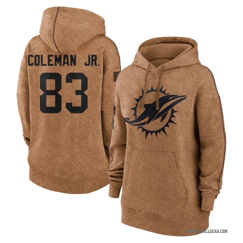Kevin Coleman Jr. Women's Brown Miami Dolphins 2023 Salute To Service Pullover Hoodie