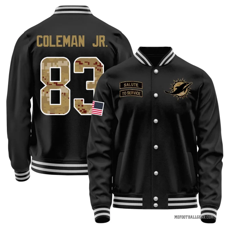 Kevin Coleman Jr. Youth Black Miami Dolphins Salute to Service Sideline Performance Jacket