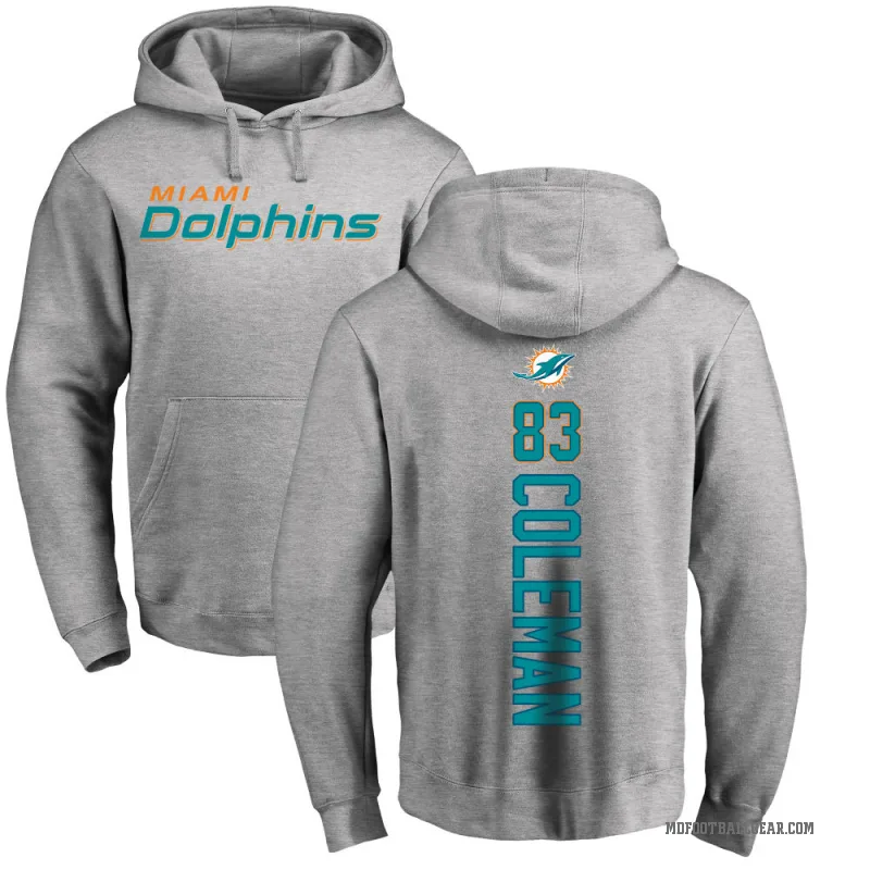 Kevin Coleman Jr. Youth Miami Dolphins Pro Line Ash Backer Pullover Hoodie