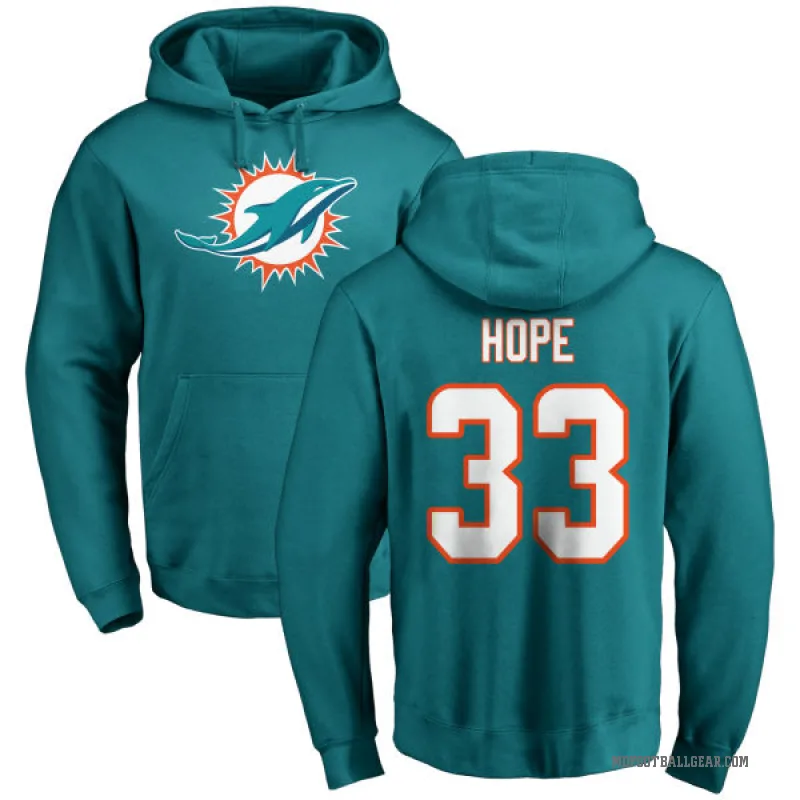 Larry Hope Men's Aqua Miami Dolphins Pro Line Logo Pullover Hoodie