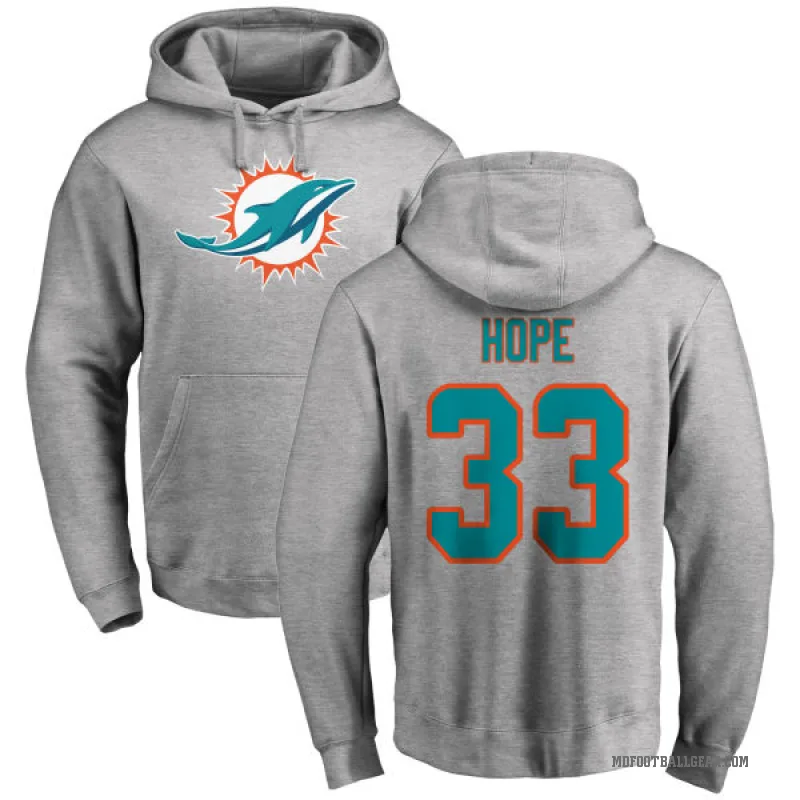 Larry Hope Men's Miami Dolphins Pro Line Ash Logo Pullover Hoodie