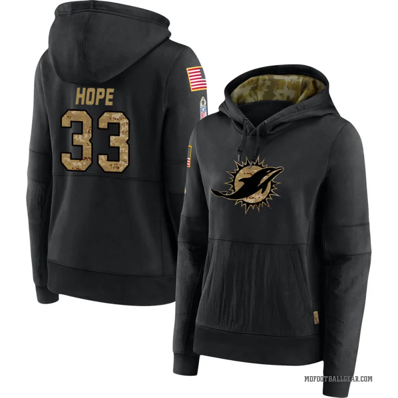 Larry Hope Women's Black Miami Dolphins 2020 Salute to Service Sideline Performance Pullover Hoodie