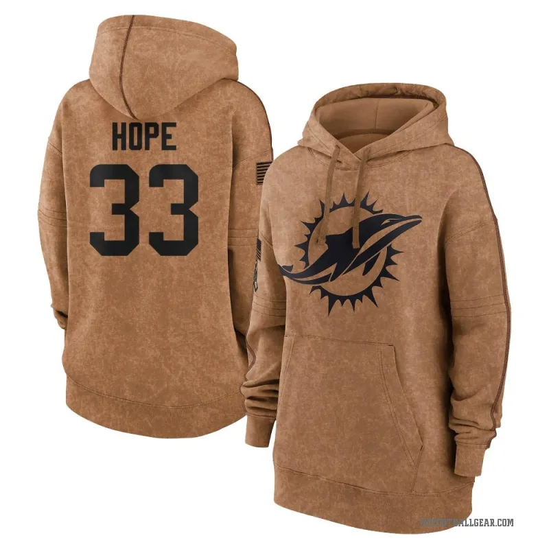 Larry Hope Women's Brown Miami Dolphins 2023 Salute To Service Pullover Hoodie