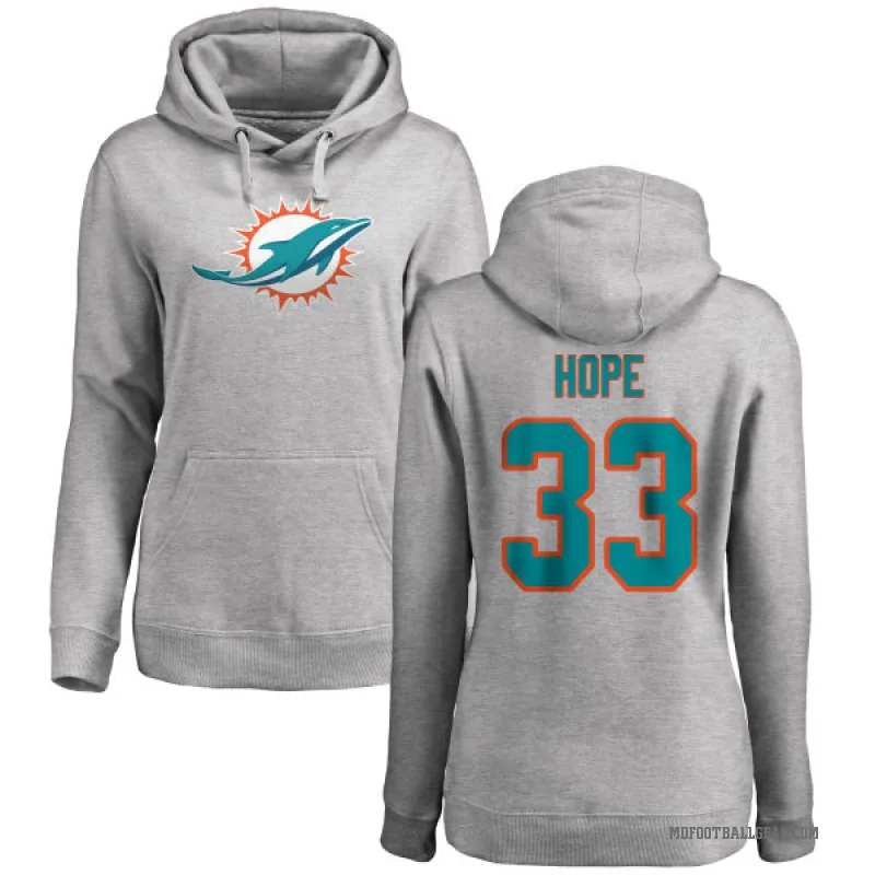 Larry Hope Women's Miami Dolphins Pro Line Ash Logo Pullover Hoodie