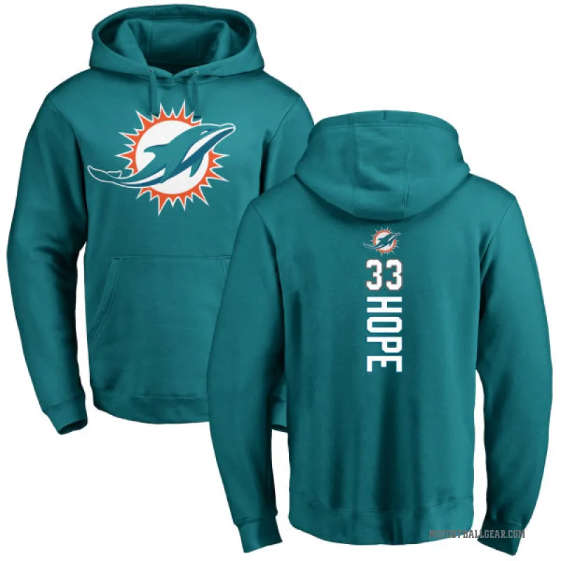 Larry Hope Youth Aqua Miami Dolphins Pro Line Backer Pullover Hoodie