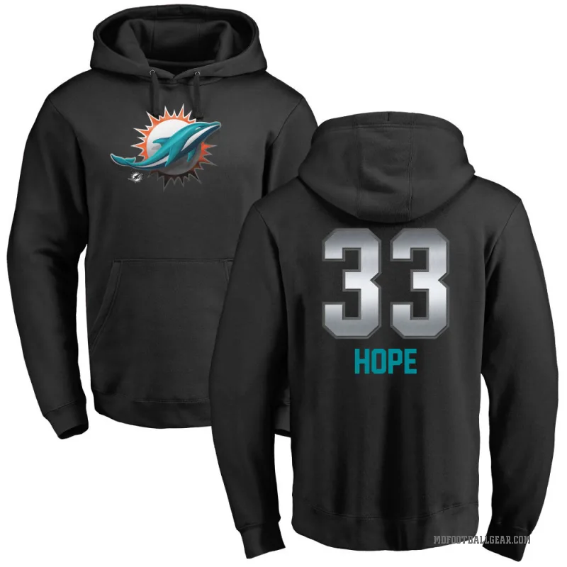 Larry Hope Youth Black Miami Dolphins Midnight Mascot Pullover Hoodie