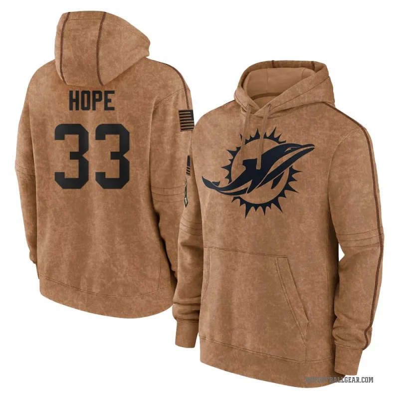 Larry Hope Youth Brown Miami Dolphins 2023 Salute To Service Club Pullover Hoodie