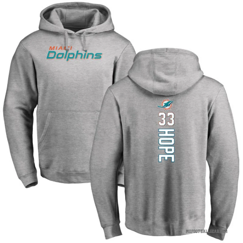 Larry Hope Youth Miami Dolphins Pro Line Ash Backer Pullover Hoodie