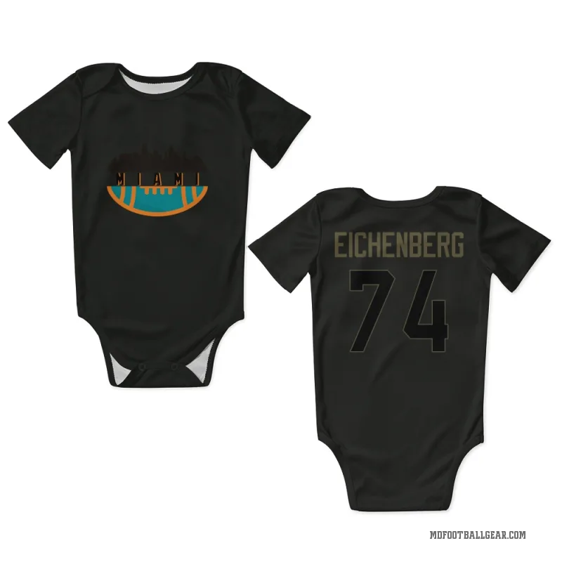 Liam Eichenberg  Black Miami Dolphins  Service Newborn & Infant Bodysuit
