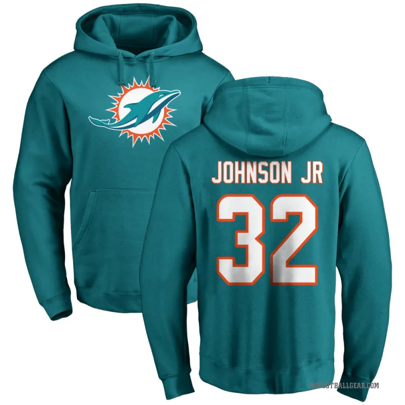 Lonnie Johnson Jr. Men's Aqua Miami Dolphins Pro Line Logo Pullover Hoodie
