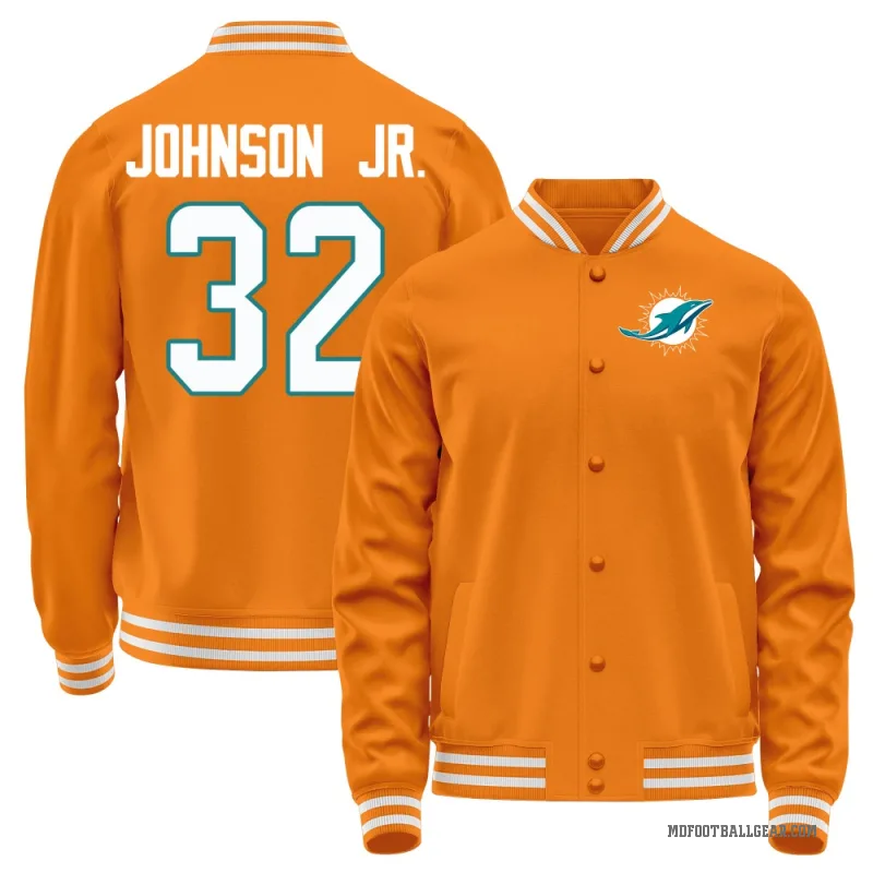 Lonnie Johnson Jr. Men's Orange Miami Dolphins Full-Snap Jacket