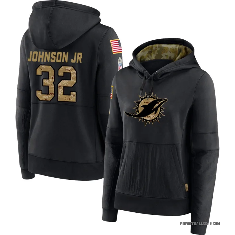 Lonnie Johnson Jr. Women's Black Miami Dolphins 2020 Salute to Service Sideline Performance Pullover Hoodie