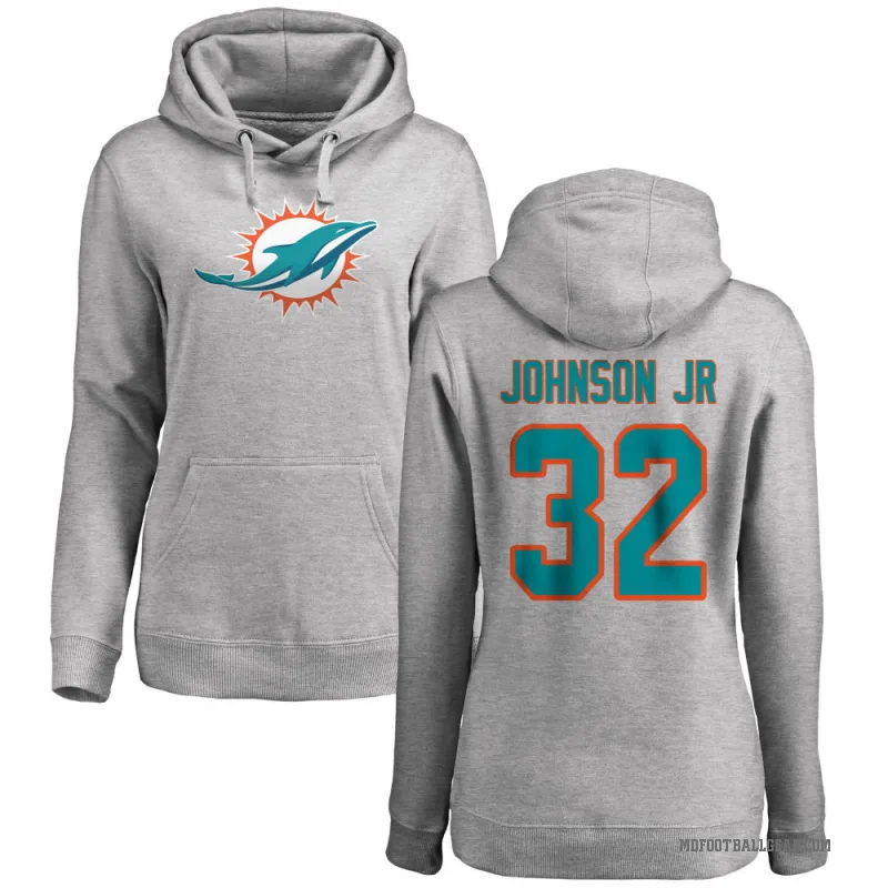Lonnie Johnson Jr. Women's Miami Dolphins Pro Line Ash Logo Pullover Hoodie